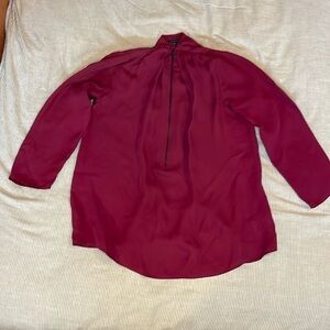 Theory Silk Zipper Front Blouse